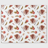 Äpfel und Apfelkuchen Geschenkpapier (Flach)