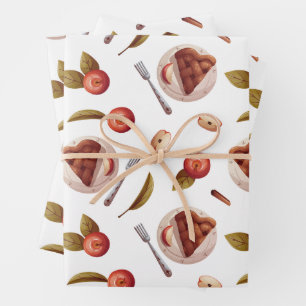 Äpfel und Apfelkuchen Geschenkpapier Set