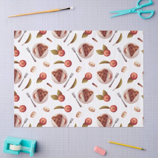 Äpfel und Apfelkuchen Seidenpapier (Basteln)