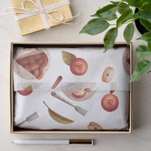 Äpfel und Apfelkuchen Seidenpapier (Geschenk)