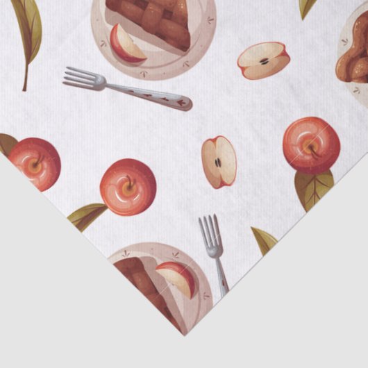 Äpfel und Apfelkuchen Seidenpapier (Detail)