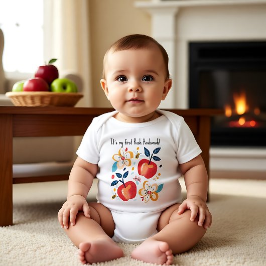 🍎 Äpfel und Bienen mit benutzerdefiniertem Text Baby Strampler