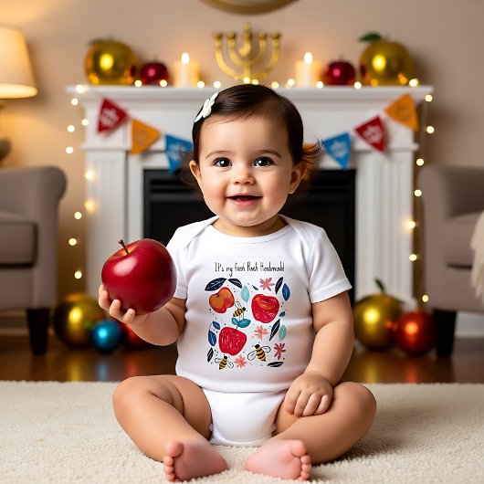 🍎 Äpfel und Bienen mit benutzerdefiniertem Text Baby Strampler