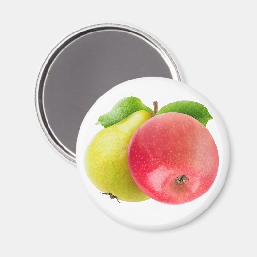 Apfel und Birne Magnet (Vorderseite/Rückseite)