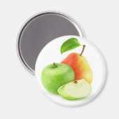 Apfel und Birne Magnet (Vorderseite/Rückseite)