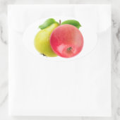 Apfel und Birne Ovaler Aufkleber (Tasche)