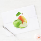 Apfel und Birne Runder Aufkleber (Umschlag)