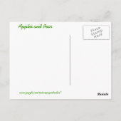 "Äpfel und Birnen" Postkarte (Rückseite)