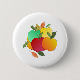 Äpfel und Blätter Button