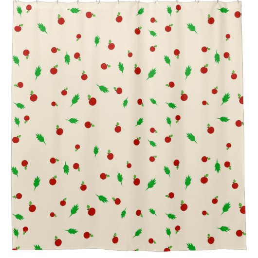 Äpfel und Blätter Duschvorhang (Vorderseite)