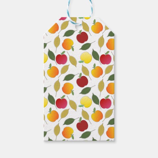 Äpfel und Blätter Geschenkanhänger (Vorderseite)