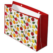 Äpfel und Blätter Große Geschenktüte (Vorderseite Schrägansicht)