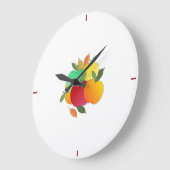 Äpfel und Blätter Große Wanduhr (Winkel)
