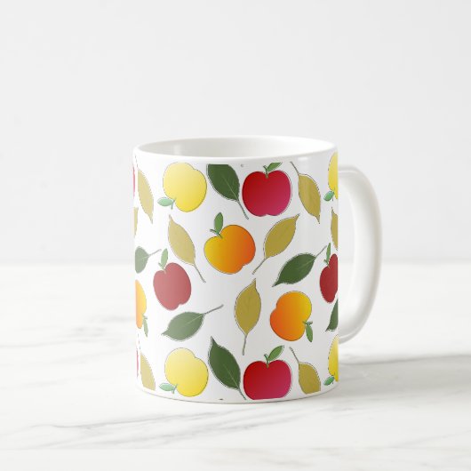 Äpfel und Blätter Kaffeetasse (VorderseiteRechts)