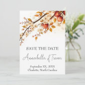 Äpfel und Blüten Herbsthochzeit Save The Date (Stehend Vorderseite)