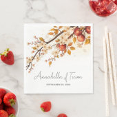 Äpfel und Blüten Herbsthochzeit Serviette (Beispiel)