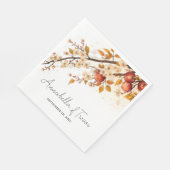 Äpfel und Blüten Herbsthochzeit Serviette (Ecke)