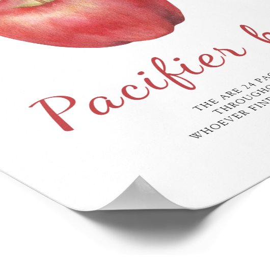 Apfel und Bogen - Schnuller Jagd Kinderduschenspie Poster (Ecke)