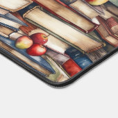 Äpfel und Büchermuster Schreibtischunterlage (Ecke)