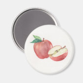 Apfel und eine Hälfte Magnet (Vorderseite/Rückseite)