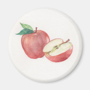 Apfel und eine Hälfte Magnet