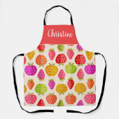 Äpfel und Erdbeeren mit Sternen nach Maß Schürze (Vorderseite)