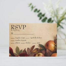 Äpfel und Feigen Rustikale Herbsthochzeit RSVP Karte