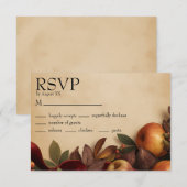 Äpfel und Feigen Rustikale Herbsthochzeit RSVP Karte (Vorne/Hinten)