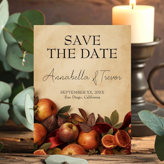 Äpfel und Feigen Rustikale Herbsthochzeit Save The Date