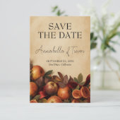 Äpfel und Feigen Rustikale Herbsthochzeit Save The Date (Stehend Vorderseite)