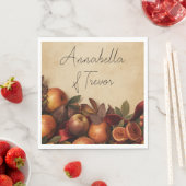 Äpfel und Feigen Rustikaler Herbst Benutzerdefinie Serviette (Beispiel)