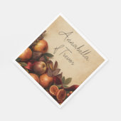 Äpfel und Feigen Rustikaler Herbst Benutzerdefinie Serviette (Ecke)