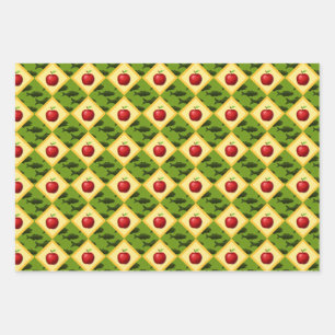 Äpfel und Fische Geschenkpapier Set