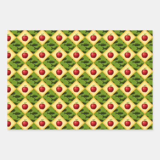 Äpfel und Fische Geschenkpapier Set (Vorderseite 2)