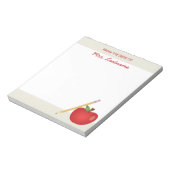 Apfel und gelber Stift und Individuelle Name aus r Notizblock (Rotiert)