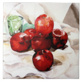 Äpfel und grünes Glas Fliese (Vorderseite)