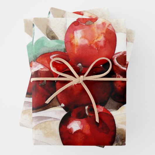 Äpfel und grünes Glas Geschenkpapier Set (Beispiel)
