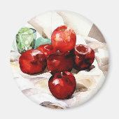 Äpfel und grünes Glas Magnet (Vorne)