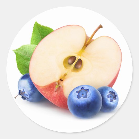 Apfel und Heidelbeeren Runder Aufkleber (Vorderseite)