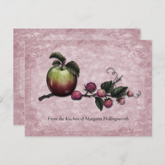 Äpfel und Himbeeren Postkarte (Vorne/Hinten)