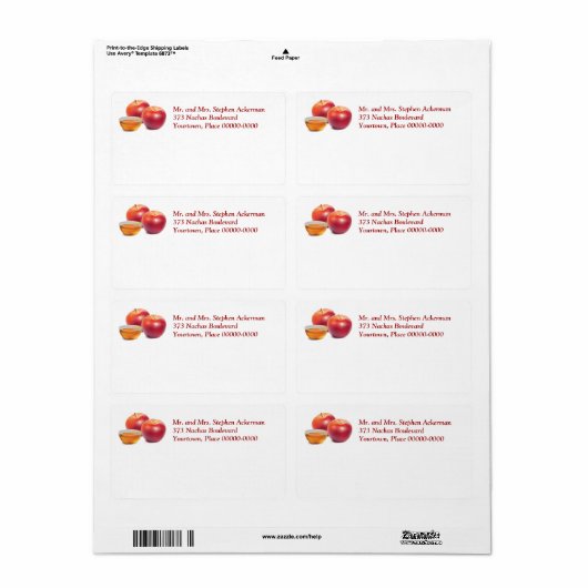 Äpfel und Honey-Mailing-Label (Vorne)