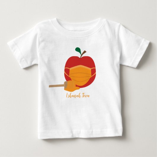 Apfel und Honig mit Orangefarbener Gesichtsmaske Baby T-shirt (Vorderseite)