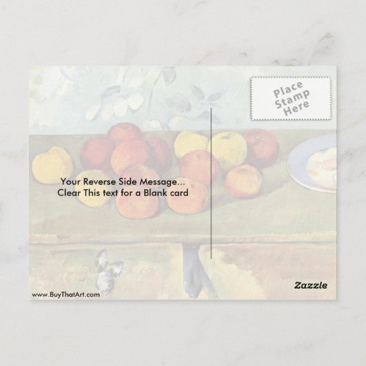 Äpfel und Kekse noch Leben von Paul Cezanne Postkarte (Rückseite)
