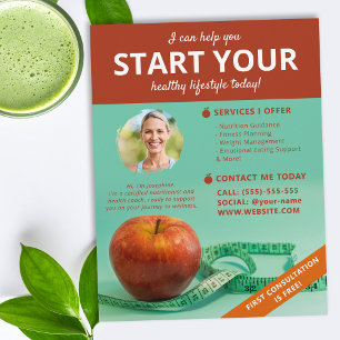 Apfel und Klebeband Ernährungsberater Gesundheitsc Flyer