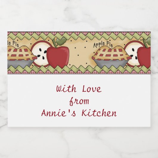 Äpfel und Kuchen Lebensmitteletikett (Einzelnes Label)