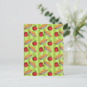 Apfel- und Kuchenmuster Postkarte (Stehend Vorderseite)