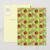 Apfel- und Kuchenmuster Postkarte (Vorne/Hinten)