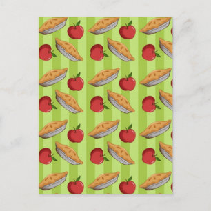 Apfel- und Kuchenmuster Postkarte