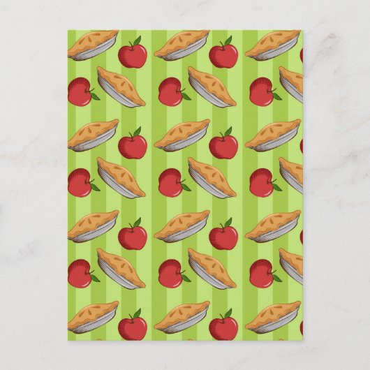 Apfel- und Kuchenmuster Postkarte (Vorderseite)