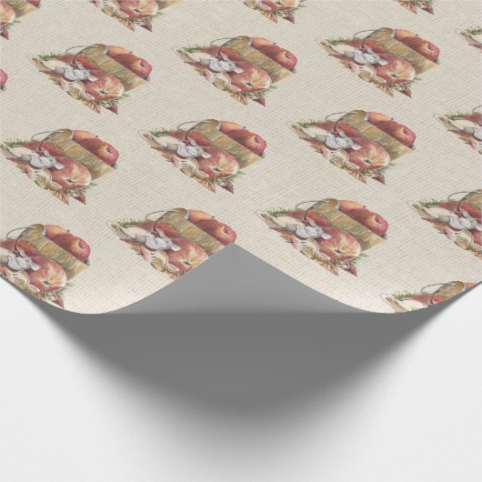 Äpfel und Mäuse im Herbst Geschenkpapier (Ecke)